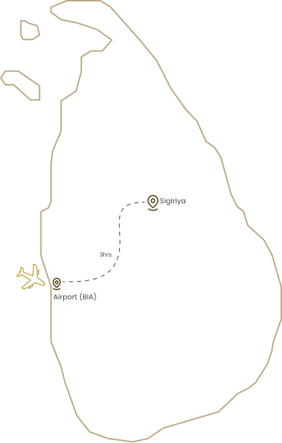 Suggested route across Sri Lanka